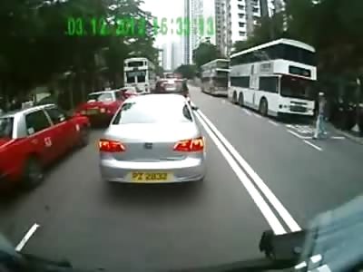 Poor Asian Woman in a Hurry Didn't' Look Both Ways