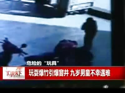 Kid is Killed by Exploding Manhole Cover when He and His Friends Light a Fire  in It