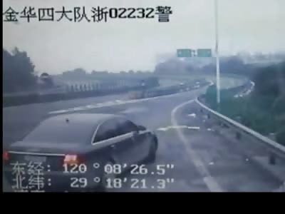 Pissed off Man Barrels Through a Roadblock Running Down Police