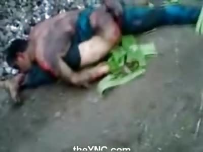 Split Down the Middld, Man in Bizarre Position after Suicide