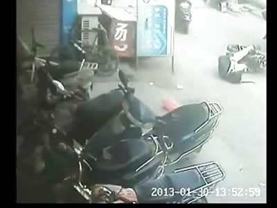 NO HELMET: Man Cracks his Head open on the Sidewalk and Bleeds.. Heartless Folks just Walk By