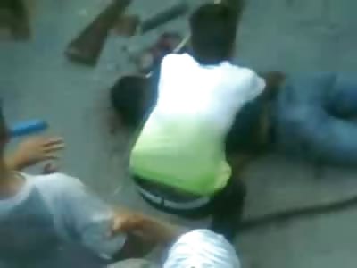 Justice...Man is Beaten to Death with Large Sticks and Boards by Angry Mob 