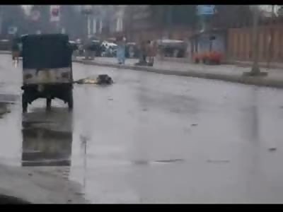 Terrorist Manages to Press the Detonation Button on his Suicide Bomb Just in Time after Being Shot