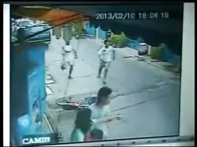 Mom teaching her Boy how to Ride a Bike gets Intereupted by a Car 