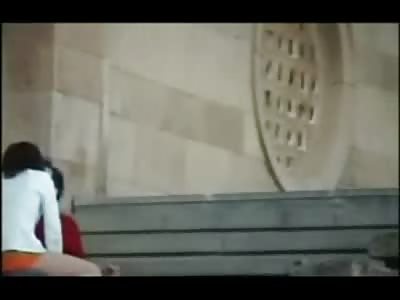 Crazy Couples Brazen Public Sex on the Stairs of Public Building in Brazil