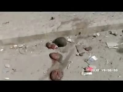 Just a Headless Man Suntanning on the Sidewalk