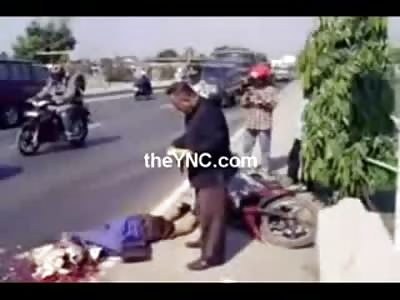 (New Gore) Schoolgirl in Uniform and Skirt Head EXPLODED onto the Street