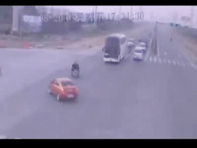 Man on a Rickshaw Bike Squished to Death by Big Dump Truck