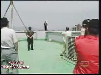 Guy Cuts Himself, Strips, and Jumps