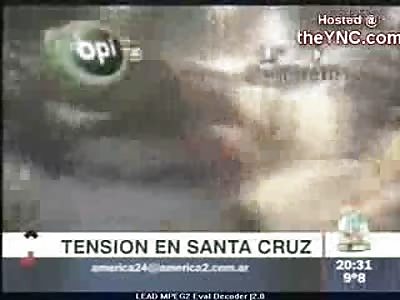 Person Drives Right into Protesting People