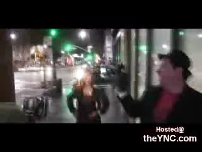 Annnoying Eve stalker gets his Ass Kicked on Hollywood Blvd