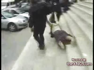 Out of Control Women Dragged to Police Car