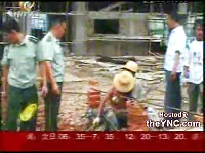 Poor Bastard gets a Metal Pole through his Chest