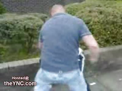 Guy gets the Beating of a Lifetime in front of his Girlfriend