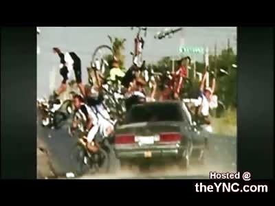 Car Plows into Cyclists Killing one in Mexico