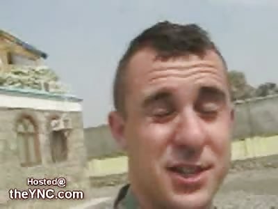 Human Arm lands right next to a US Soldier