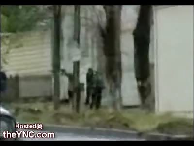 Lucky Chechan Rebel runs through a Hail of Bullets