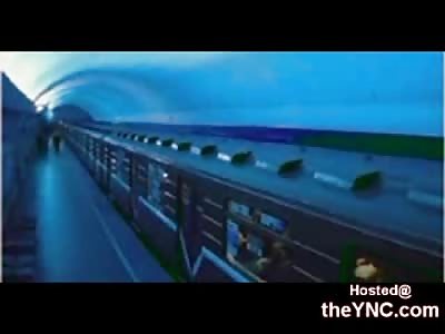 Russian Girl jumps in between Trains to Kill Herself