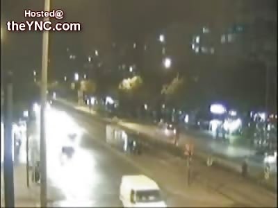 Oblivious Bicyclist Driving in the Road gets Rear Ended and Tossed like a Toy