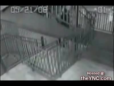 Elderly Woman Attacked and Beaten on Stairwell By Mugging Asshole