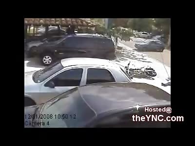 Motorcycle vs. Car... Car Wins