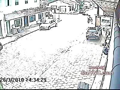 Head on Collision with Between a Car and Motorcycle Ends Badly