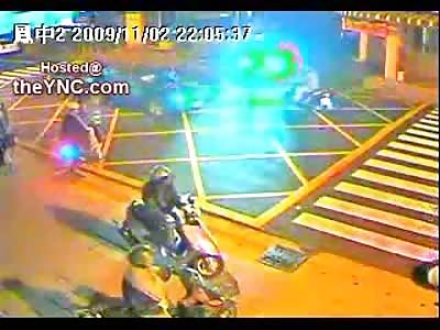 Pretty Female Crossing the Street gets Hit so Hard...Her Shirt Comes Off (Slo Mo Added)