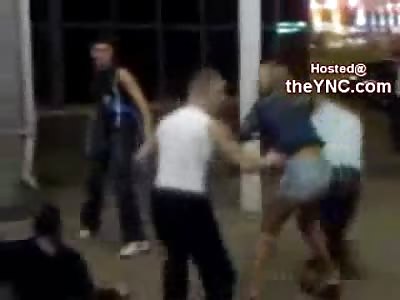 Bad Ass Russian Fighter takes on 5 Guys and Punks All of Them..Complete KO Kick to the Face on One Guy