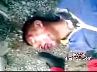 Thief Lies Bloody While Getting Harassed by Pissed off Guy with a Cane