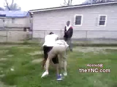 Skinny White KO'd Put to Sleep by Much Quicker Black Kid