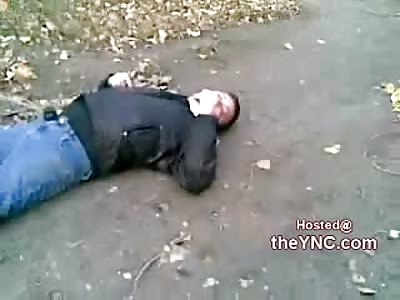 Russian Man not Happy with his Friends Answer Knocks him the FUCK OUT