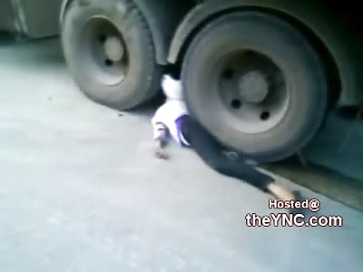 Female on Moped Dragged and Crushed under Dump Truck Wheels