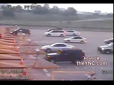 Drunk Lady at Dallas Airport Goes Air born at the Toll Stop 