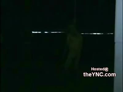 Drug Cartel leaves Naked Example Hanging from Highway Overpass