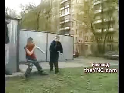 Little Russian Fedor takes his First Punch to the Face Not So Well