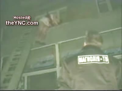 Female IMPALED in Suicide Jump left Upright on Building