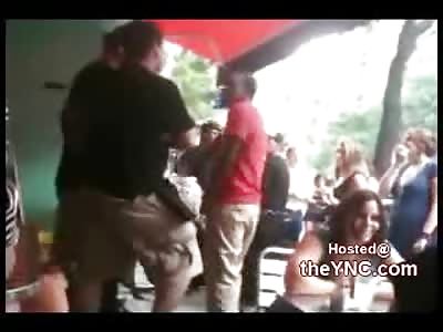 Tough Guy Chair Throwing Thugs start Fight with White Boys at Curbside Burrito Shop