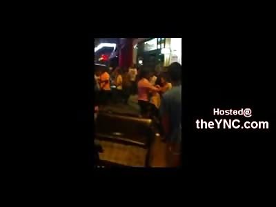 EPIC:  UFC Fighter Roger Huerta KO's Big Black Guy for Hitting a Female outside the Club