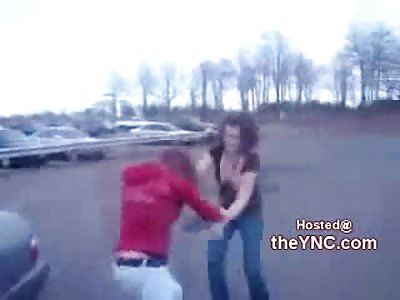 Girls Tit Poping out Saves Her from the Continuation of Getting Her ass Beat by Smaller Chick