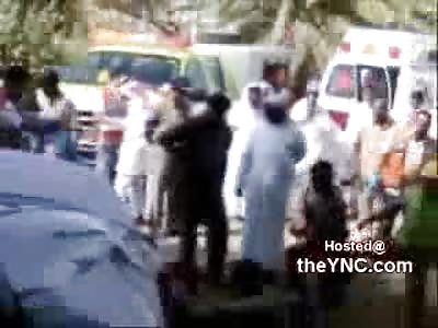 Arabic Cell Phone Video of Two Guys Crushed inside Car