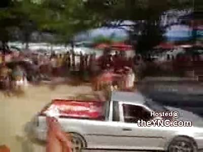 Beach Fight turns Bloody for Fat Kid in Red Shorts