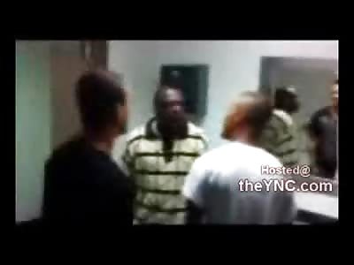 Older Man gets Brutally Knocked Out in Bathroom by Younger Gentleman