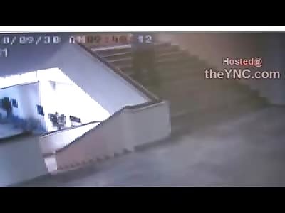 Caught on Camera: Depressed Old Turkish Man Walks Up the Stairs and Jumps to his Death