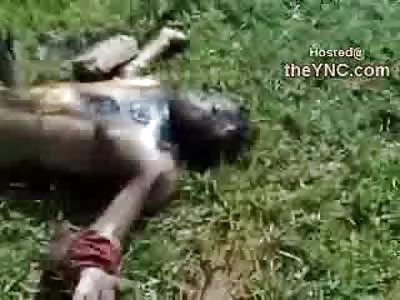 Man Killed with Machete is now a Host for Many Many Flies and Maggots