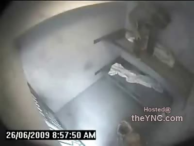 WTMF?!? Mentally Challenged Inmate Does a Swan Dive into his Toilet