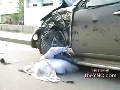 Gruesome...3 People including Toddler Girl is Stuck Underneath Car...Girl Removed from Under Car