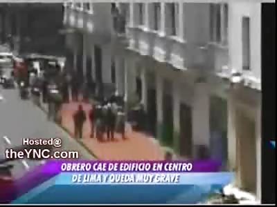 Catch! Construction Worker Falls from Fifth Floor of Building, Hits Ledge on the Way Down