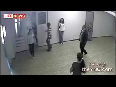 School  Teacher Beaten by her Psycho Boyfriend in Front of her Students