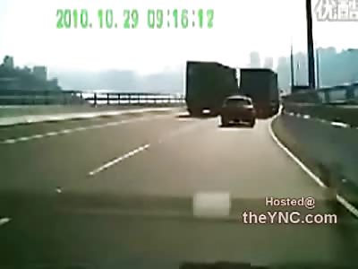 Motorcycle Rider  and Passenger Crushed under 18 Wheeler....DAMN!