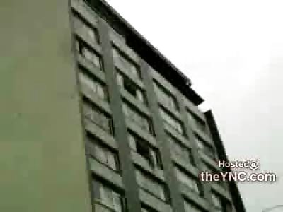 Spider Man? Man makes Amazing Zip Line Resuce of Suicidal Female